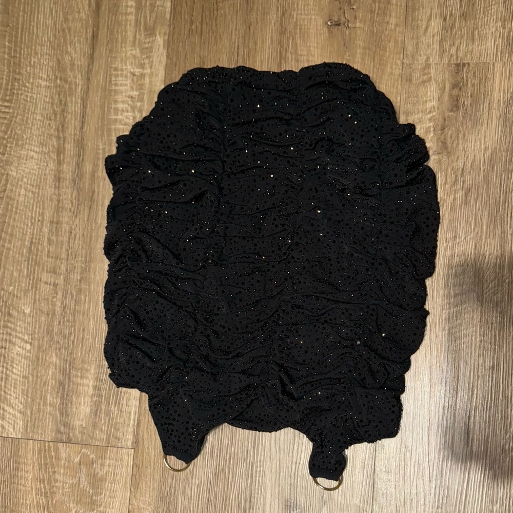 Fashion Nova Black Bedazzled Sparkly Mini Skirt